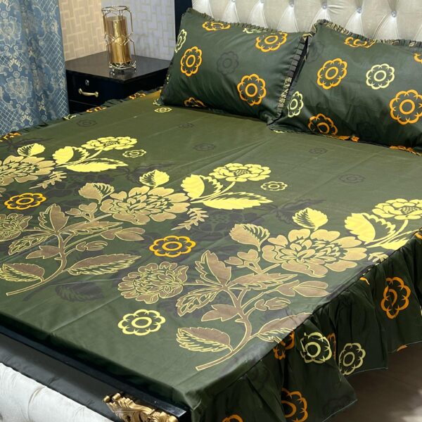 3-Piece Stitched Frill Bedsheet Set – 2-Sided Frill | High Cotton Sylonica