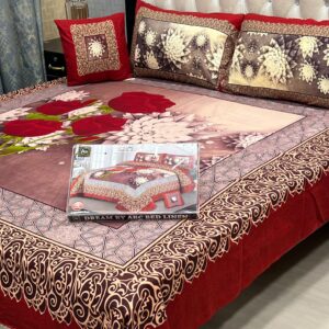 Dream 4 PCS Panel Print BedSheet Set | Crystal Cotton 3D Panel